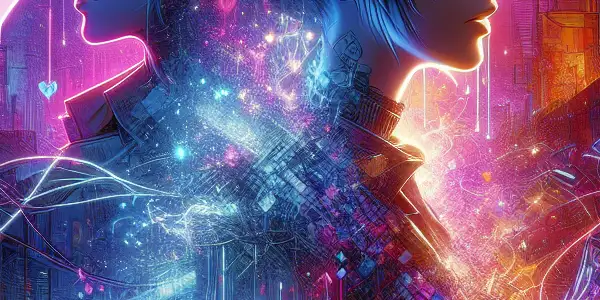 A dramatic scene in a Japanese AV setting, featuring empowered characters and themes of liberation and emotional conflict.